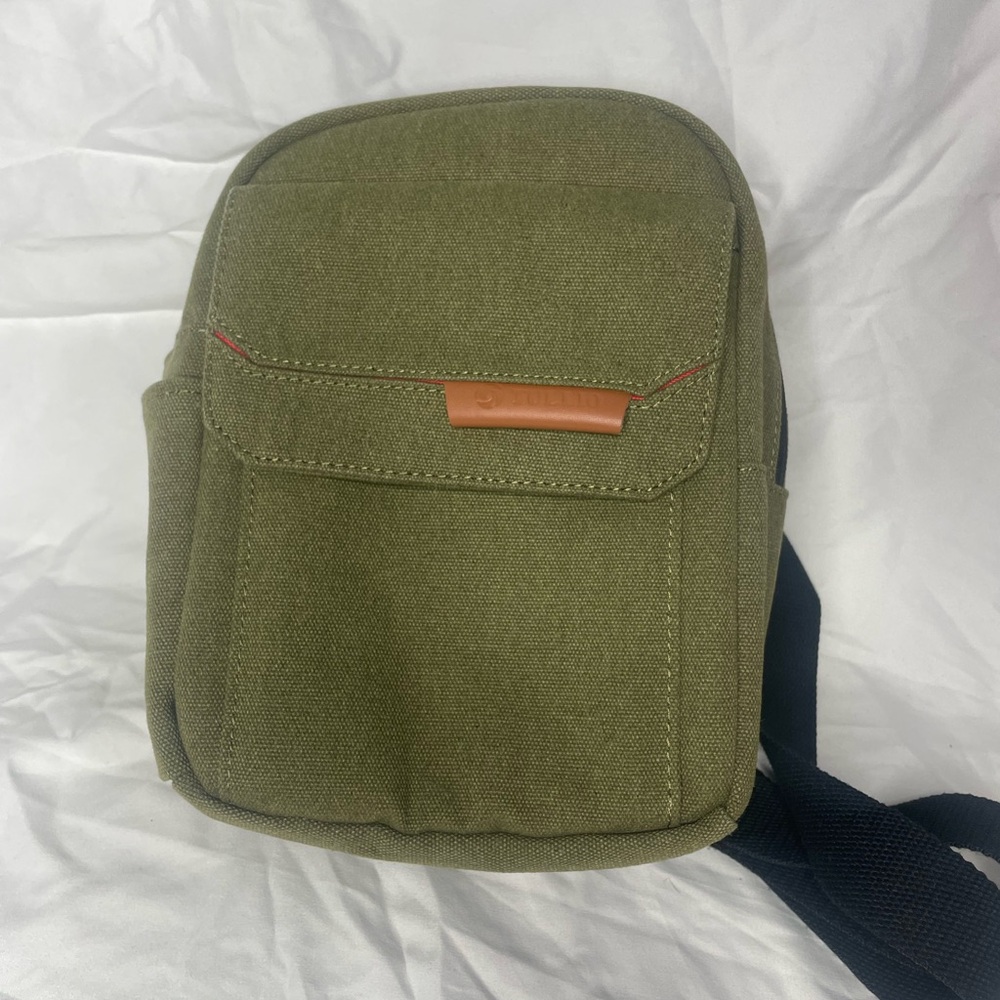 Tullio Olive Green Canvas Crossbody Bag